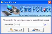 Chris PC-Lock 3.15 screenshot. Click to enlarge!