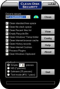 Clean Disk Security 8.0 screenshot. Click to enlarge!