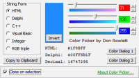Color Picker Plugin for Notepad 2.3 screenshot. Click to enlarge!