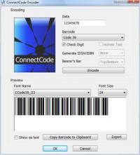 ConnectCode Free Barcode Font 5.0 screenshot. Click to enlarge!