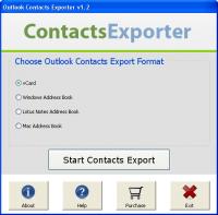 Convert Outlook Contacts to vCard 1.2 screenshot. Click to enlarge!
