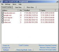 Cookie Guard v1.42 1.42 screenshot. Click to enlarge!