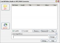 Cool All Video/Audio to MP3/WAV Converter 2.5 screenshot. Click to enlarge!