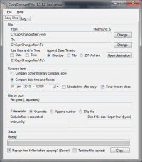 Copy Changed Files 1.7.0.1 screenshot. Click to enlarge!