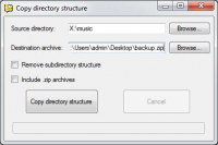 Copy directory structure 1.0.0.0 screenshot. Click to enlarge!