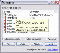 CopyLock 1.09 screenshot. Click to enlarge!