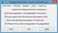 CryptoPrevent 8.0.3.4 screenshot. Click to enlarge!