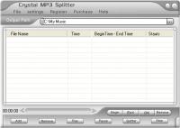 Crystal MP3 Splitter 1.00 screenshot. Click to enlarge!