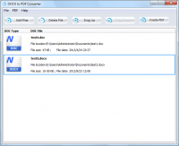 DOCX to PDF Converter 1.0 screenshot. Click to enlarge!