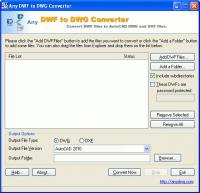 DWF DWG Converter 7.0 screenshot. Click to enlarge!