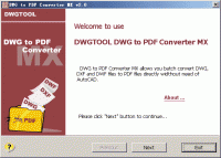 DWG to PDF Converter MX 5.6.4 screenshot. Click to enlarge!
