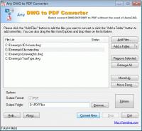 DWG to PDF Converter Std 2010.5.5 screenshot. Click to enlarge!