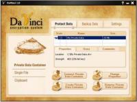 Da Vinci Encryption System 1.0 screenshot. Click to enlarge!