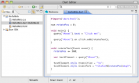 Dart Editor 1.10.0 screenshot. Click to enlarge!