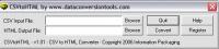 DataConversionTools.com CSVtoHTML Converter 1.01 screenshot. Click to enlarge!