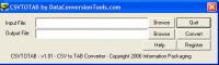 DataConversionTools.com CSVtoTAB Converter 1.01 screenshot. Click to enlarge!