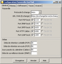 DavMail GateWay Portable 4.7.1-2416 screenshot. Click to enlarge!
