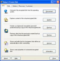 Dekart Private Disk 2.09 screenshot. Click to enlarge!