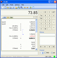 Deskcalc - Desktop adding machine 5.2.20 screenshot. Click to enlarge!