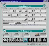 Diamond Calculator 3.21 screenshot. Click to enlarge!
