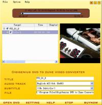 DigiGenius DVD to Zune Converter 3.6.6 screenshot. Click to enlarge!