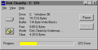 Disk CleanUp 2000 5.3 screenshot. Click to enlarge!