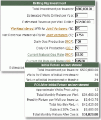 Drilling Rig Investment Calculator 2.2 screenshot. Click to enlarge!