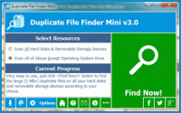 Duplicate File Finder Mini 5.0.008 screenshot. Click to enlarge!