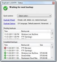 Duplicati 1.3.4 screenshot. Click to enlarge!