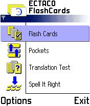 ECTACO FlashCards English <-> Latvian for Nokia 1.1.7 screenshot. Click to enlarge!
