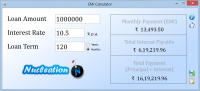 EMI Calculator 2.0.0.0 screenshot. Click to enlarge!