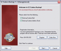 EZ Eudora Backup 1.21 screenshot. Click to enlarge!