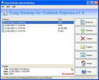 Easy Backup for Outlook Express 2.374 screenshot. Click to enlarge!