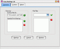 Easy Backup 1.0 screenshot. Click to enlarge!