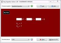 Easy Equation Solver 1.31 screenshot. Click to enlarge!