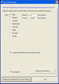 Easy File Backup 1.0.21 screenshot. Click to enlarge!