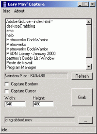 Easy Mov Capture 1.0 screenshot. Click to enlarge!