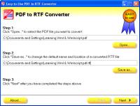 Easy-to-Use PDF to RTF Converter 2011 screenshot. Click to enlarge!