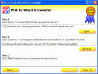 Easy-to-Use PDF to Word Converter 2011 screenshot. Click to enlarge!