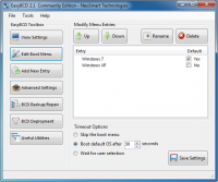 EasyBCD Community Edition 2.3.0.207 screenshot. Click to enlarge!