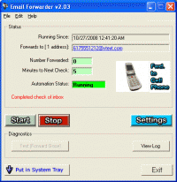 Email Forwarder 2.04 screenshot. Click to enlarge!