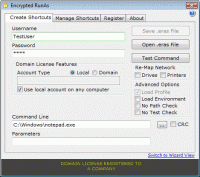 Encrypted RunAs 1.1 Build 20 screenshot. Click to enlarge!