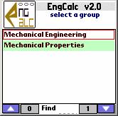 EngCalc(Mechanical)- PalmOS Calculator 2.0 screenshot. Click to enlarge!