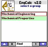 EngCalc(Mechanical)- PalmOS Calculator 2.0 screenshot. Click to enlarge!
