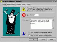 Error Messages for Windows 3.0 screenshot. Click to enlarge!