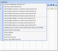 Excel Add Data, Text & Characters To All Cells Software 7.0 screenshot. Click to enlarge!