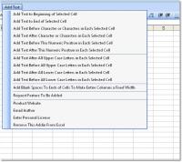 Excel Add Data, Text & Characters To All Cells Software 7.0 screenshot. Click to enlarge!