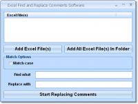 Excel Find and Replace Comments Software 7.0 screenshot. Click to enlarge!