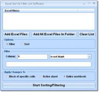 Excel Sort & Filter List Software 7.0 screenshot. Click to enlarge!