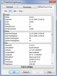 Exif Farm 2.2 screenshot. Click to enlarge!